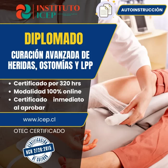 Diplomado en Curación avanzada de Heridas, ostomías y prevención de LPP 320 hrs